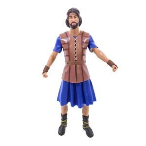 Male Warrior Action Figure 11" Blue Tunic Brown Vest Biblical Historical Fantasy